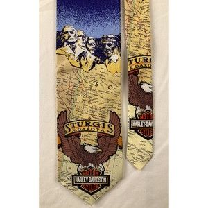 VTG Harley-Davidson HD Ralph Marlin "Road to Sturgis SD" Mens 100% Silk Tie 93